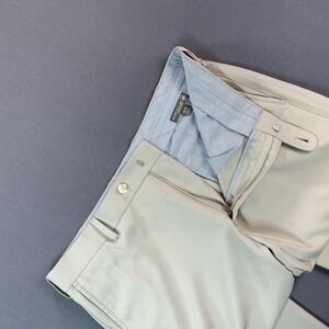 Peter Millar Crown Sport Golf Pants Men Fits 34x30 Beige Performance Polyester